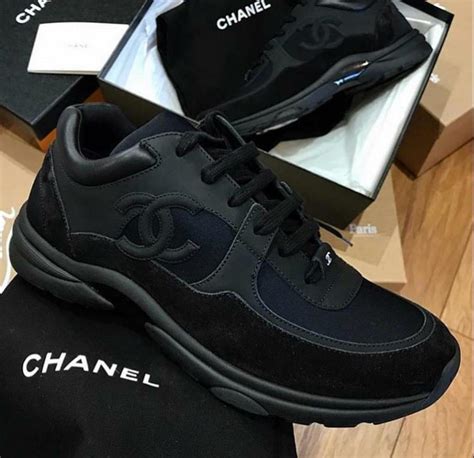 chanel black trainers